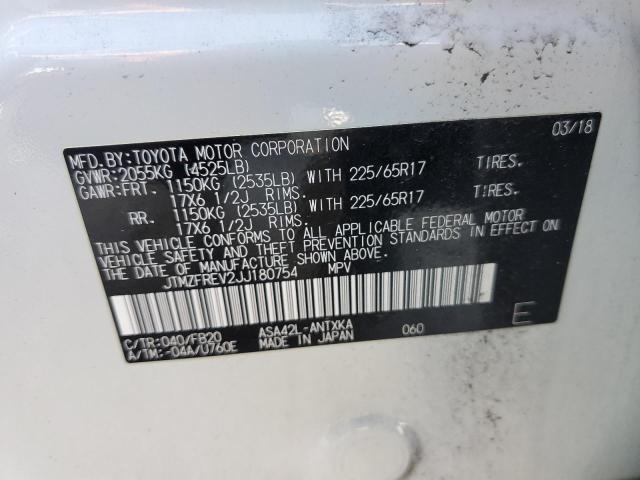 Photo 10 from auction – 2018 TOYOTA RAV4 LE with VIN JTMZFREV2JJ180754