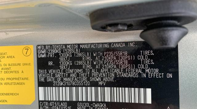 Photo 10 from auction – 2008 LEXUS RX 350 with VIN 2T2GK31U78C055120