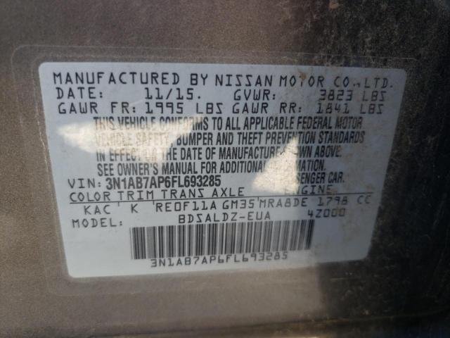 Photo 10 from auction – 2015 NISSAN SENTRA S with VIN 3N1AB7AP6FL693285