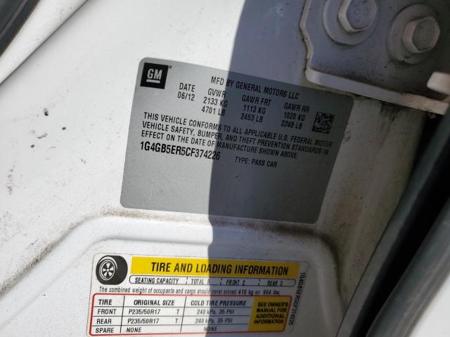 Photo 10 from auction – 2012 BUICK LACROSSE C with VIN 1G4GB5ER5CF374226