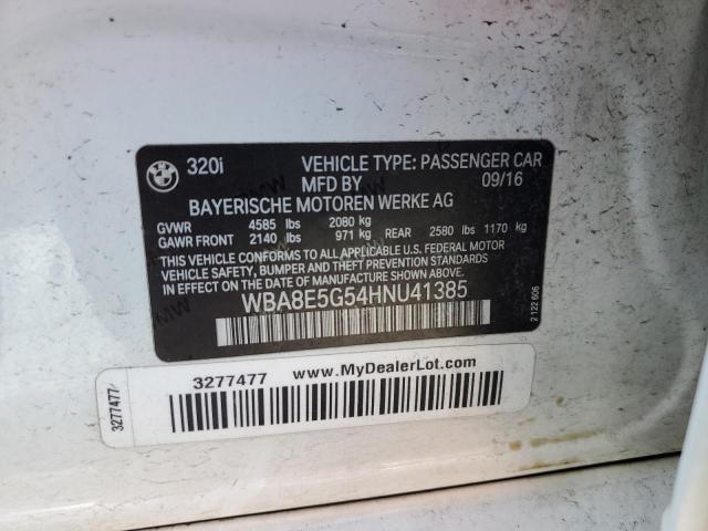 Photo 10 from auction – 2017 BMW 320 XI with VIN WBA8E5G54HNU41385