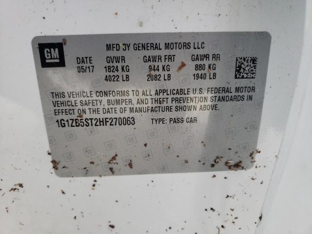 Photo 10 from auction – 2017 CHEVROLET MALIBU LS with VIN 1G1ZB5ST2HF270063