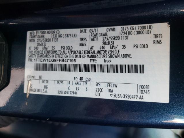 Photo 10 from auction – 2015 FORD F150 SUPER with VIN 1FTEW1EG9FFB47195