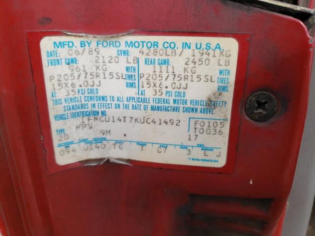 Photo 10 from auction – 1989 FORD BRONCO II with VIN 1FMCU14T7KUC41492