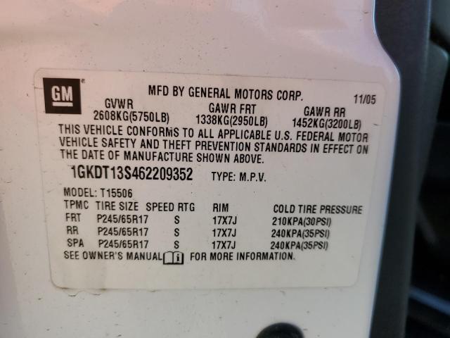 Photo 10 from auction – 2006 GMC ENVOY with VIN 1GKDT13S462209352