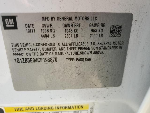 Photo 10 from auction – 2012 CHEVROLET MALIBU LS with VIN 1G1ZB5E04CF193870