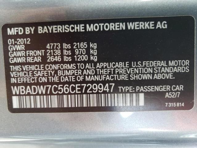 Photo 10 from auction – 2012 BMW 328 I SULE with VIN WBADW7C56CE729947