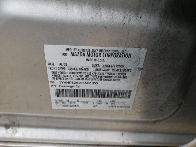 Photo 10 from auction – 2009 MAZDA 6 I with VIN 1YVHP82A295M31355
