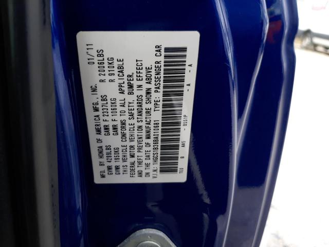 Photo 10 from auction – 2011 HONDA ACCORD with VIN 1HGCS1B36BA010681