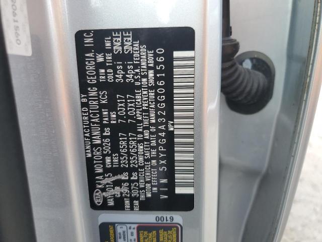 Photo 10 from auction – 2016 KIA SORENTO LX with VIN 5XYPG4A32GG061560