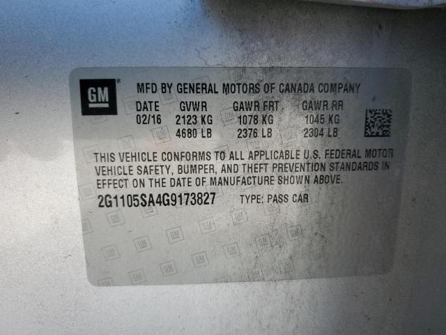 Photo 10 from auction – 2016 CHEVROLET IMPALA LT with VIN 2G1105SA4G9173827