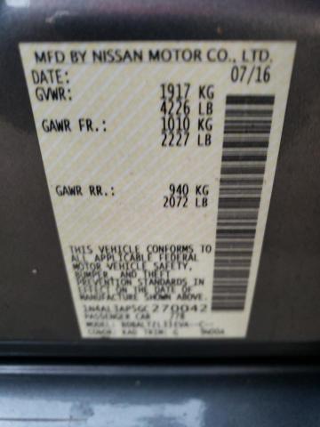Photo 10 from auction – 2016 NISSAN ALTIMA 2.5 with VIN 1N4AL3AP5GC270042