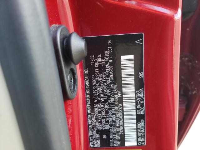 Photo 10 from auction – 2010 LEXUS RX 350 with VIN 2T2BK1BA6AC038379