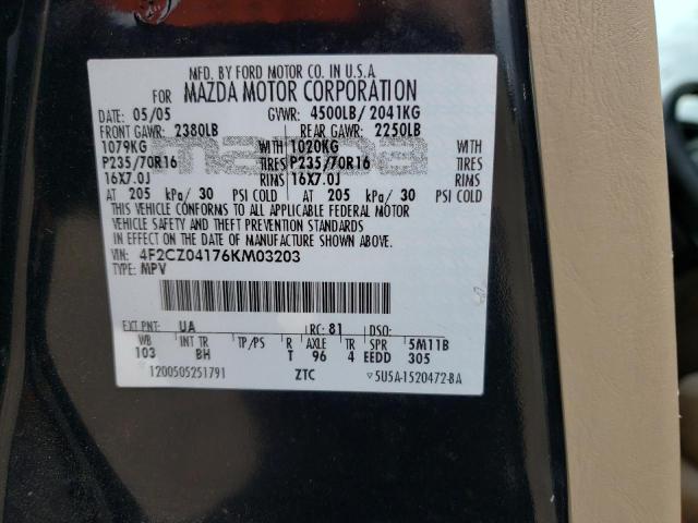 Photo 10 from auction – 2006 MAZDA TRIBUTE S with VIN 4F2CZ04176KM03203