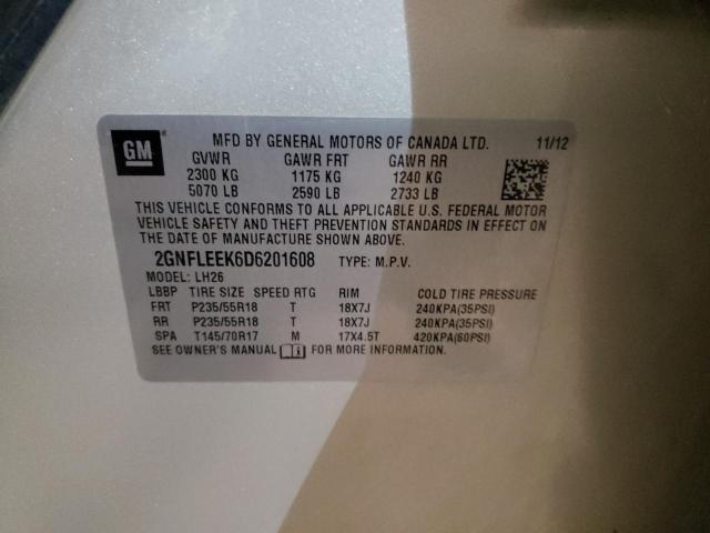 Photo 10 from auction – 2013 CHEVROLET EQUINOX LT with VIN 2GNFLEEK6D6201608