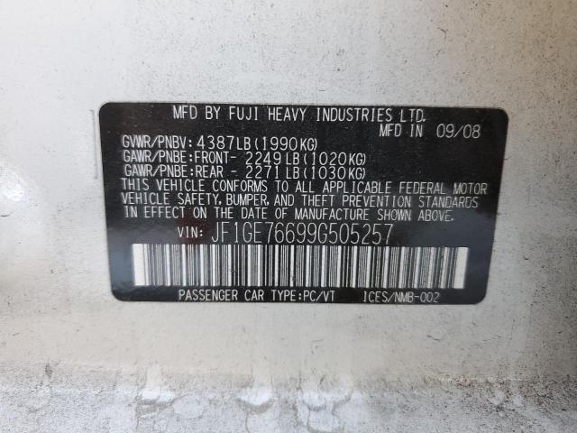 Photo 10 from auction – 2009 SUBARU IMPREZA WR with VIN JF1GE76699G505257