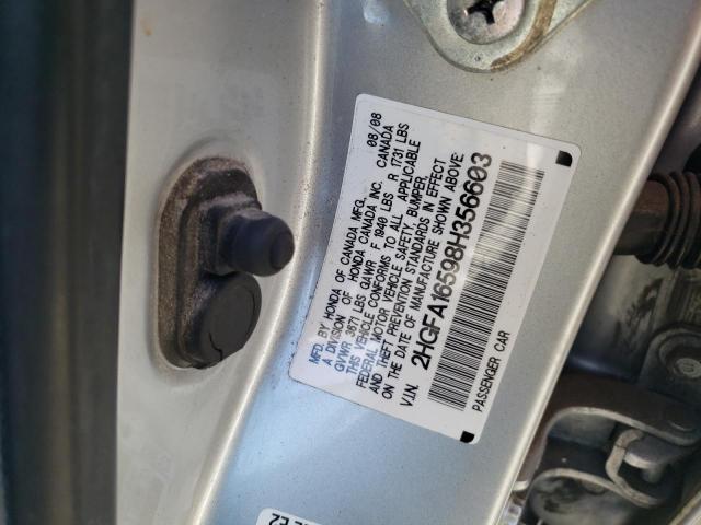 Photo 10 from auction – 2008 HONDA CIVIC with VIN 2HGFA16598H356603