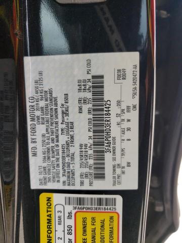 Photo 10 from auction – 2014 FORD FUSION SE with VIN 3FA6P0HD3ER184425
