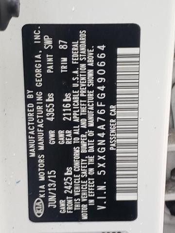 Photo 10 from auction – 2015 KIA OPTIMA EX with VIN 5XXGN4A76FG490664