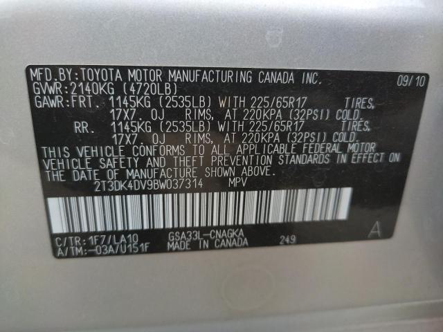 Photo 10 from auction – 2011 TOYOTA RAV4 LIMIT with VIN 2T3DK4DV9BW037314