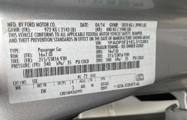 Photo 10 from auction – 2014 FORD FOCUS SE with VIN 1FADP3F21EL313383