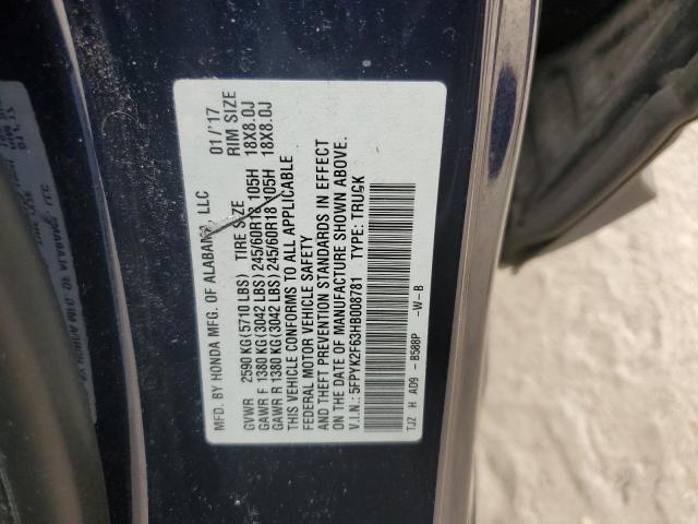 Photo 10 from auction – 2017 HONDA RIDGELINE with VIN 5FPYK2F63HB008781