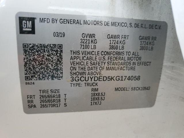 Photo 10 from auction – 2019 CHEVROLET SILVERADO with VIN 3GCUYDED5KG174058