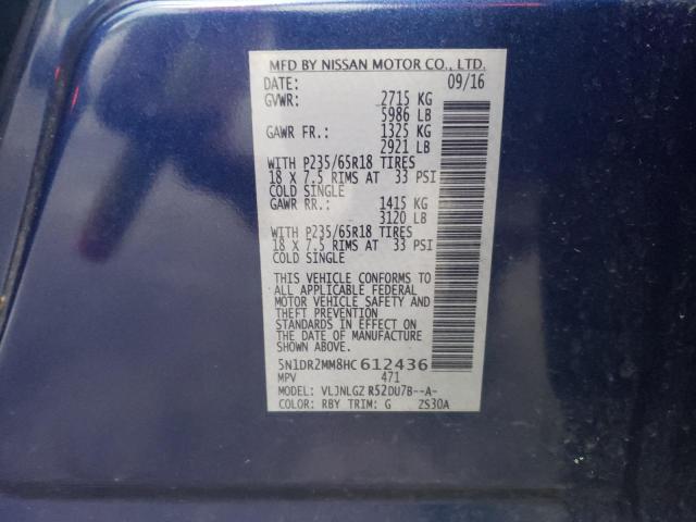 Photo 10 from auction – 2017 NISSAN PATHFINDER with VIN 5N1DR2MM8HC612436