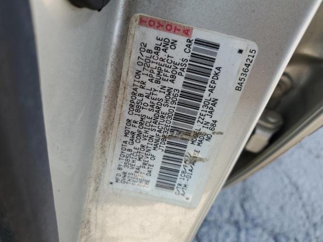 Photo 10 from auction – 2003 TOYOTA COROLLA CE with VIN JTDBR32E030019063