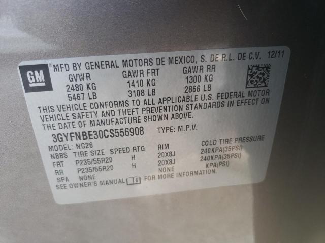 Photo 10 from auction – 2012 CADILLAC SRX PERFOR with VIN 3GYFNBE30CS556908