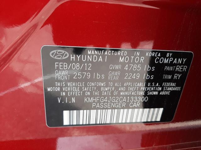 Photo 10 from auction – 2012 HYUNDAI AZERA GLS with VIN KMHFG4JG2CA133300