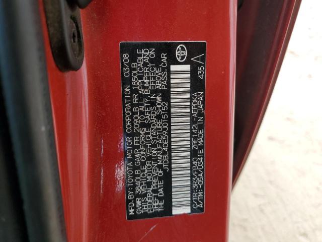 Photo 10 from auction – 2009 TOYOTA COROLLA BA with VIN JTDBL40E59J015152