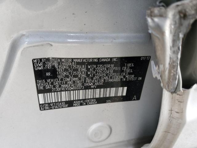 Photo 10 from auction – 2013 TOYOTA RAV4 LIMIT with VIN 2T3DFREV5DW003373