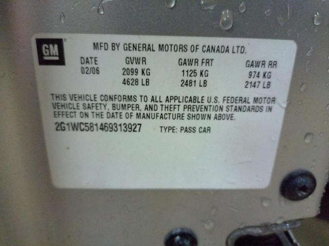 Photo 10 from auction – 2006 CHEVROLET IMPALA LT with VIN 2G1WC581469313927