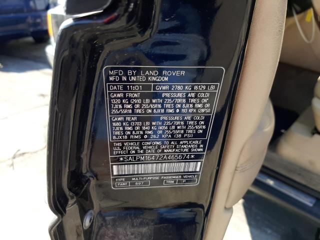 Photo 10 from auction – 2002 LAND ROVER RANGE ROVE with VIN SALPM16472A465674