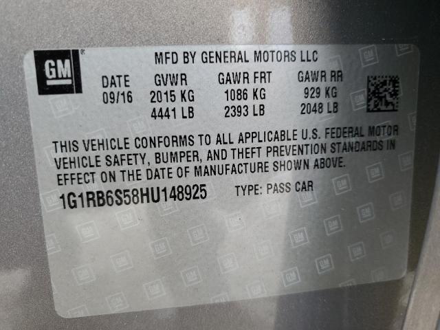 Photo 10 from auction – 2017 CHEVROLET VOLT PREMI with VIN 1G1RB6S58HU148925