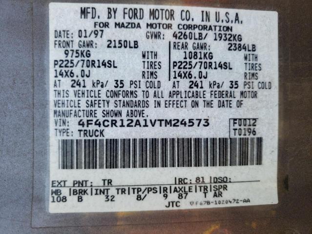 Photo 10 from auction – 1997 MAZDA B2300 with VIN 4F4CR12A1VTM24573