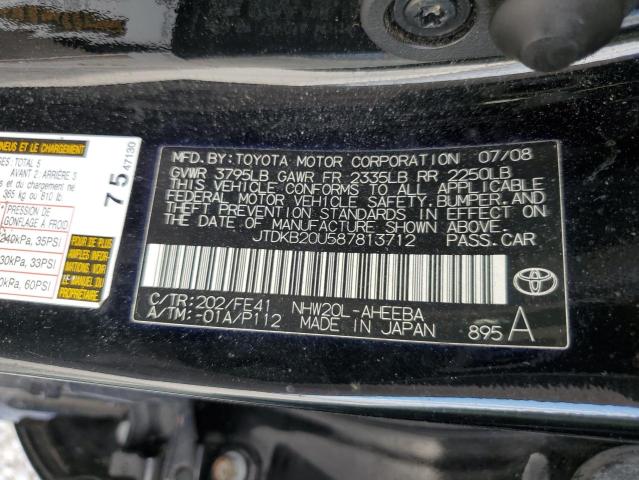 Photo 10 from auction – 2008 TOYOTA PRIUS with VIN JTDKB20U587813712