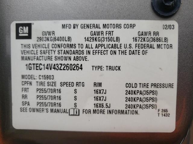 Photo 10 from auction – 2003 GMC NEW SIERRA with VIN 1GTEC14V43Z260264