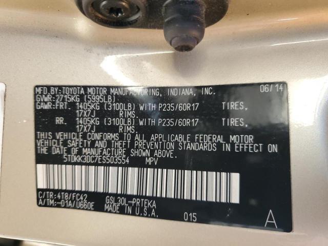 Photo 10 from auction – 2014 TOYOTA SIENNA LE with VIN 5TDKK3DC7ES503554