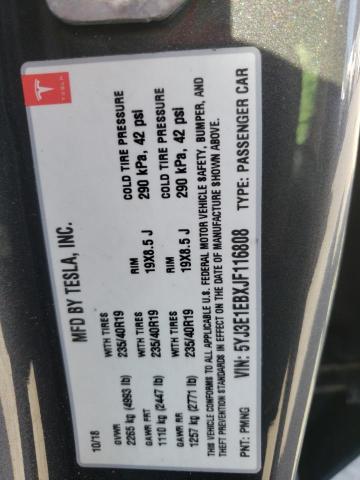 Photo 10 from auction – 2018 TESLA MODEL 3 with VIN 5YJ3E1EBXJF116808