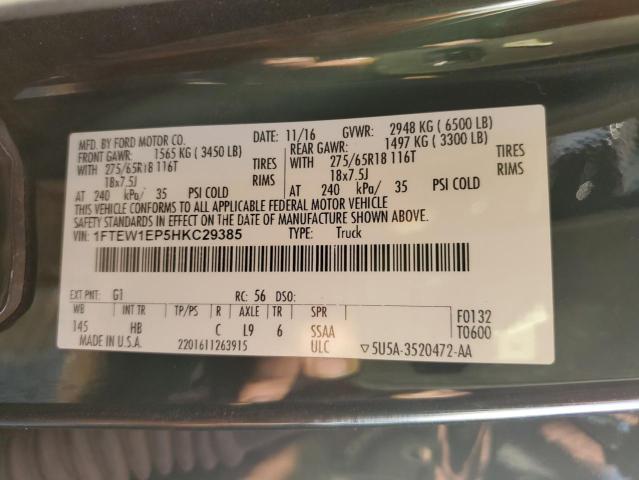 Photo 10 from auction – 2017 FORD F150 SUPER with VIN 1FTEW1EP5HKC29385