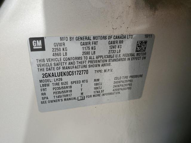 Photo 10 from auction – 2012 GMC TERRAIN SL with VIN 2GKALUEK0C6172770