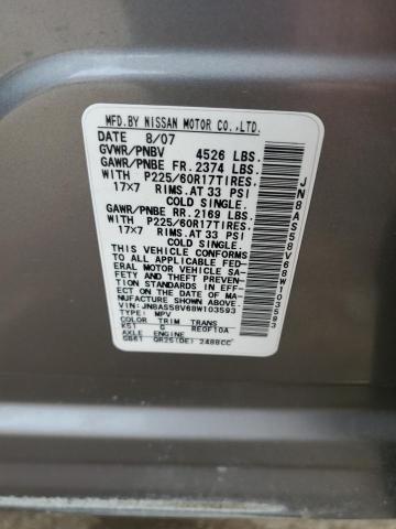 Photo 10 from auction – 2008 NISSAN ROGUE S with VIN JN8AS58V68W103593