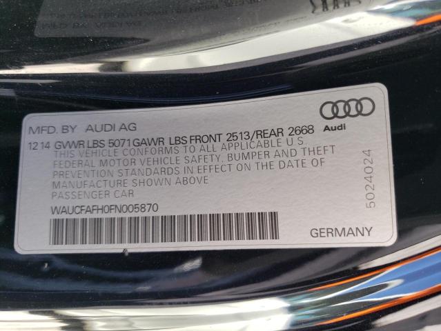 Photo 10 from auction – 2015 AUDI A5 PREMIUM with VIN WAUCFAFH0FN005870