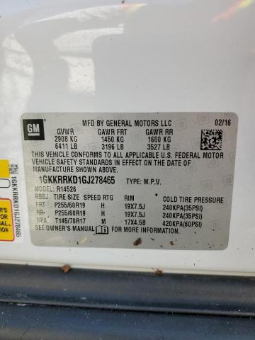 Photo 10 from auction – 2016 GMC ACADIA SLT with VIN 1GKKRRKD1GJ278465