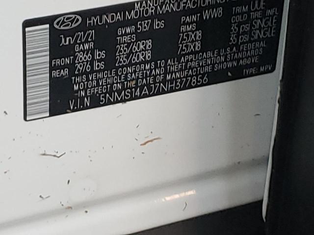 Photo 10 from auction – 2022 HYUNDAI SANTA FE S with VIN 5NMS14AJ7NH377856