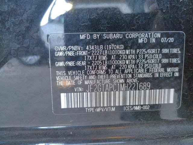 Photo 10 from auction – 2021 SUBARU CROSSTREK with VIN JF2GTAPC1MH221689