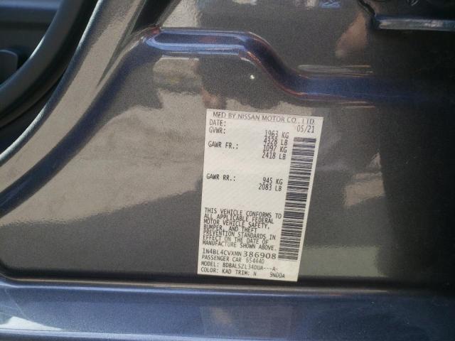 Photo 10 from auction – 2021 NISSAN ALTIMA SR with VIN 1N4BL4CVXMN386908