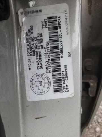 Photo 10 from auction – 2004 TOYOTA COROLLA CE with VIN 2T1BR32E24C791734